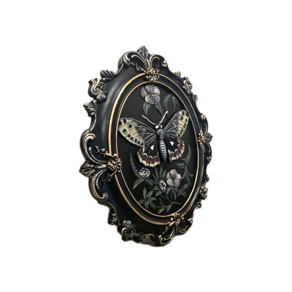 New Butterfly Flower Victorian Plaque 3D Frame Picture Tabletop Decor - Picture 2 of 3